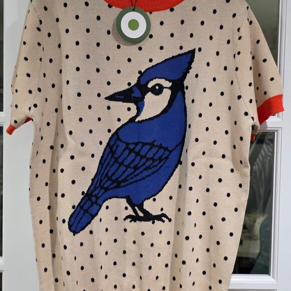 Polka Dot Knit Bird Sweater - Picture 4 of 7